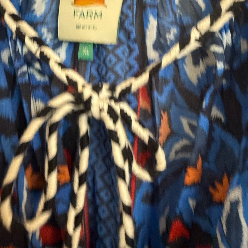 FARM Rio Blue and Orange Blouse - Picture 2 of 12